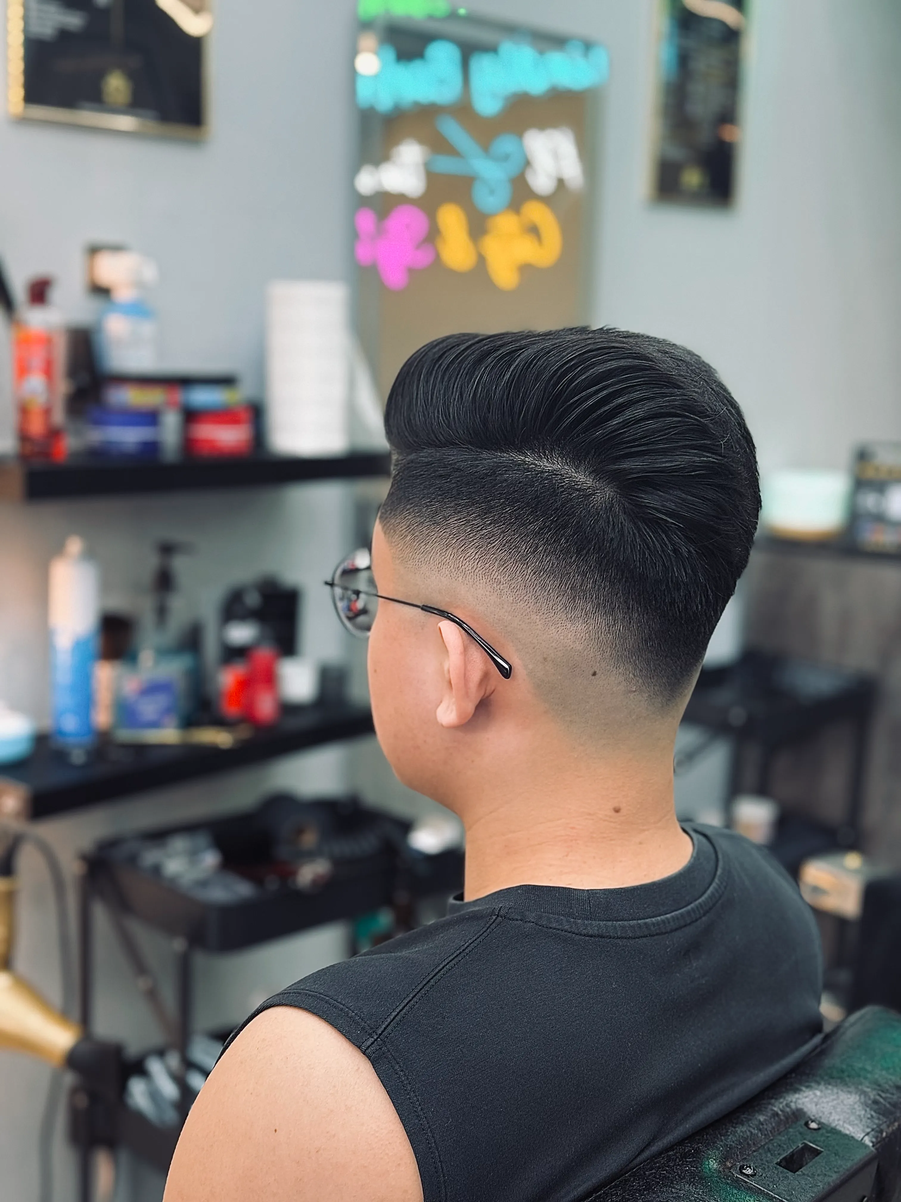 Pompadour mid fade — by Prabha